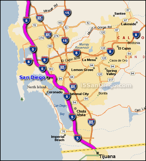 Interstate 5 San Diego Map